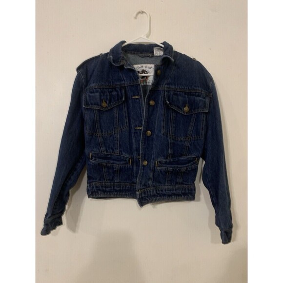 Women's‎ East West Panda Group Vintage Dark Denim Jean Jacket in Cotton small - Picture 1 of 6